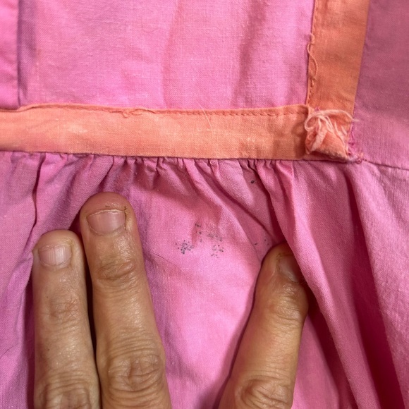 Vintage 80's Boho Southwest Indian Cotton Pink Patchwork Dress Size M - Picture 11 of 16